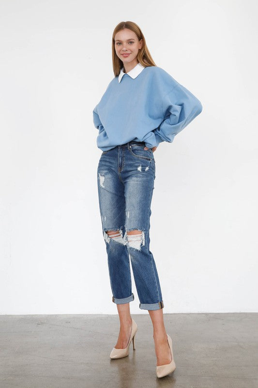 HIGH RISE GIRLFRIEND JEANS - Sleekdenim.com