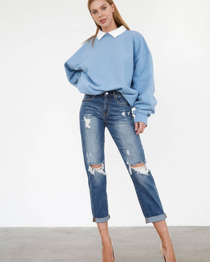 HIGH RISE GIRLFRIEND JEANS - Sleekdenim.com
