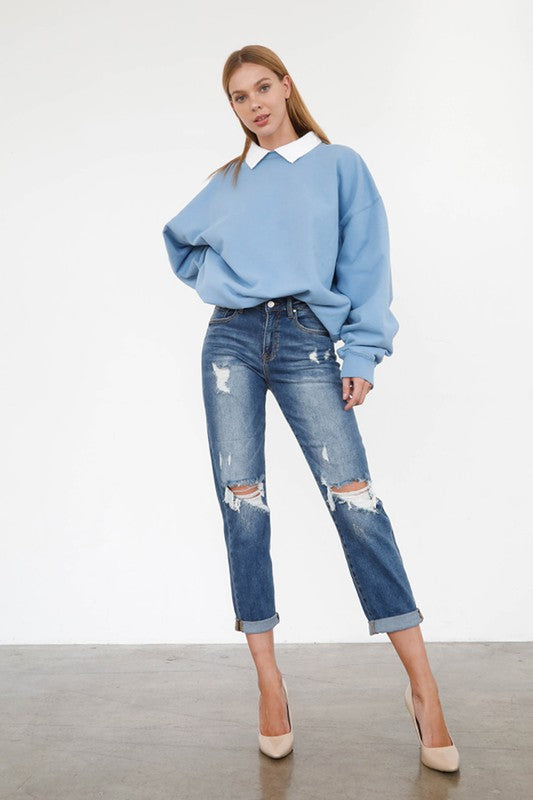 HIGH RISE GIRLFRIEND JEANS - Sleekdenim.com