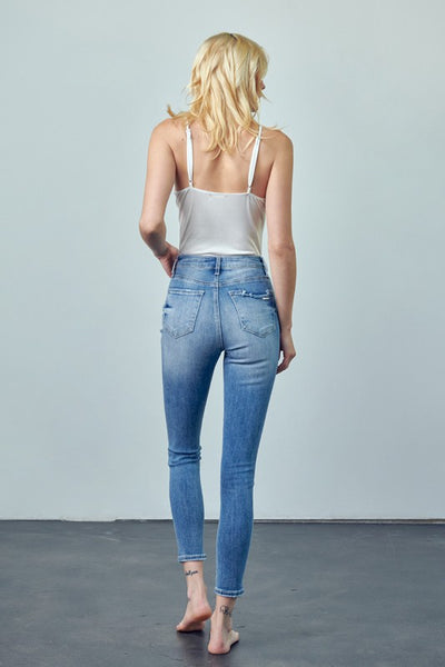 HIGH RISE ANKLE SKINNY JEANS | Sleekdenim.com