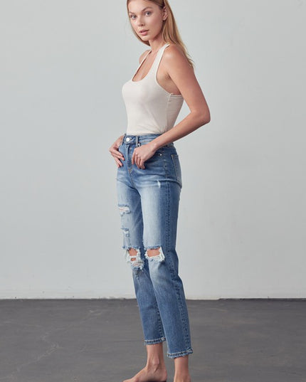 HIGH RISE GIRLFRIEND JEANS - Sleekdenim.com