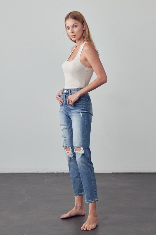 HIGH RISE GIRLFRIEND JEANS - Sleekdenim.com