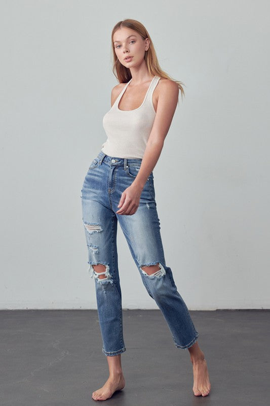 HIGH RISE GIRLFRIEND JEANS - Sleekdenim.com