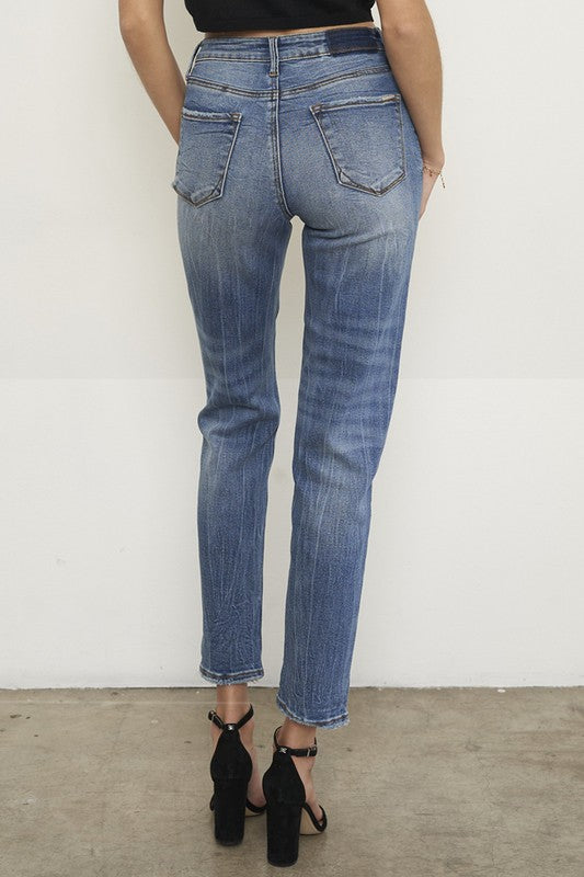 HIGH RISE GIRLFIRNED JEANS - Sleekdenim.com