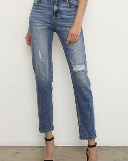 HIGH RISE GIRLFIRNED JEANS - Sleekdenim.com