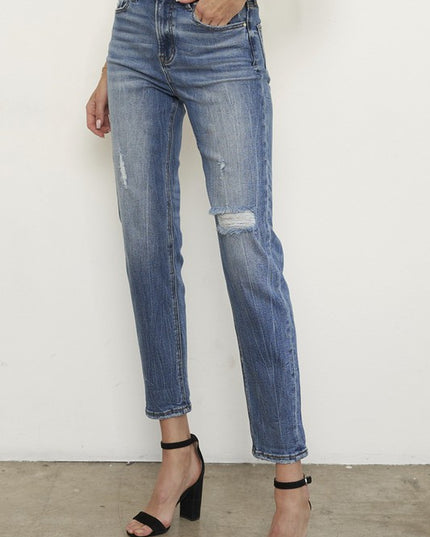 HIGH RISE GIRLFIRNED JEANS - Sleekdenim.com