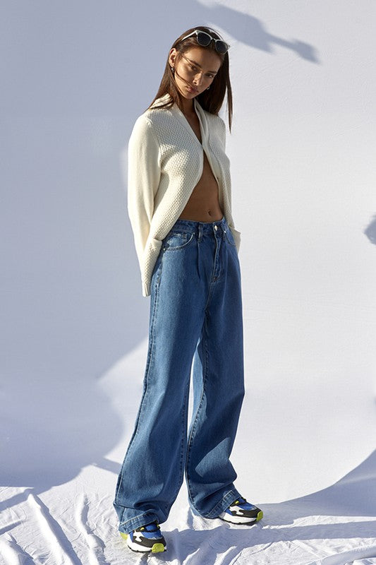 HIGH RISE WIDE LEG JEANS - Sleekdenim.com