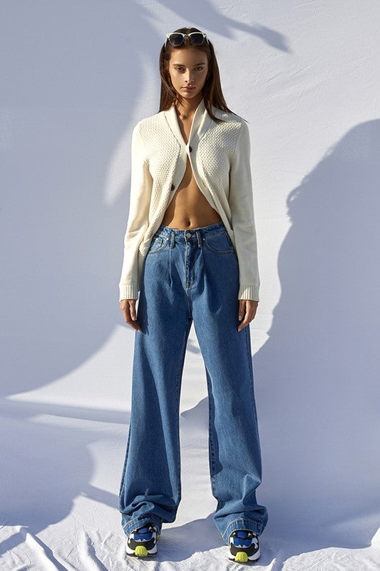 HIGH RISE WIDE LEG JEANS - Sleekdenim.com