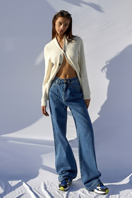 HIGH RISE WIDE LEG JEANS - Sleekdenim.com