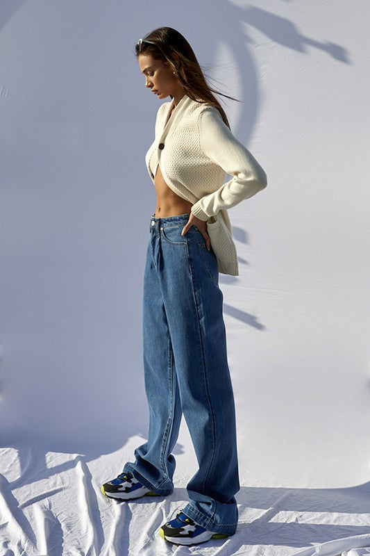 HIGH RISE WIDE LEG JEANS - Sleekdenim.com