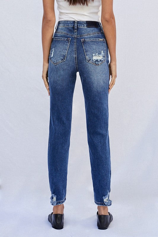 High Waist Ripped Boyfriend Jeans - Sleekdenim.com