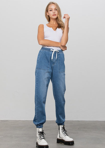 HIGH RISE PREMIUM JOGGER PANTS - Sleekdenim.com