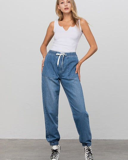 HIGH RISE PREMIUM JOGGER PANTS - Sleekdenim.com