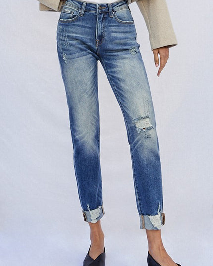 Raw Hem Boyfriend Jeans - Sleekdenim.com