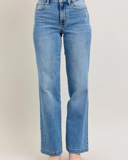 Judy Blue Full Size High Waist Straight Jeans Plus Size - Sleekdenim.com