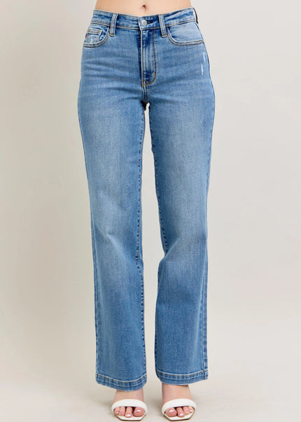 Judy Blue Full Size High Waist Straight Jeans Plus Size - Sleekdenim.com