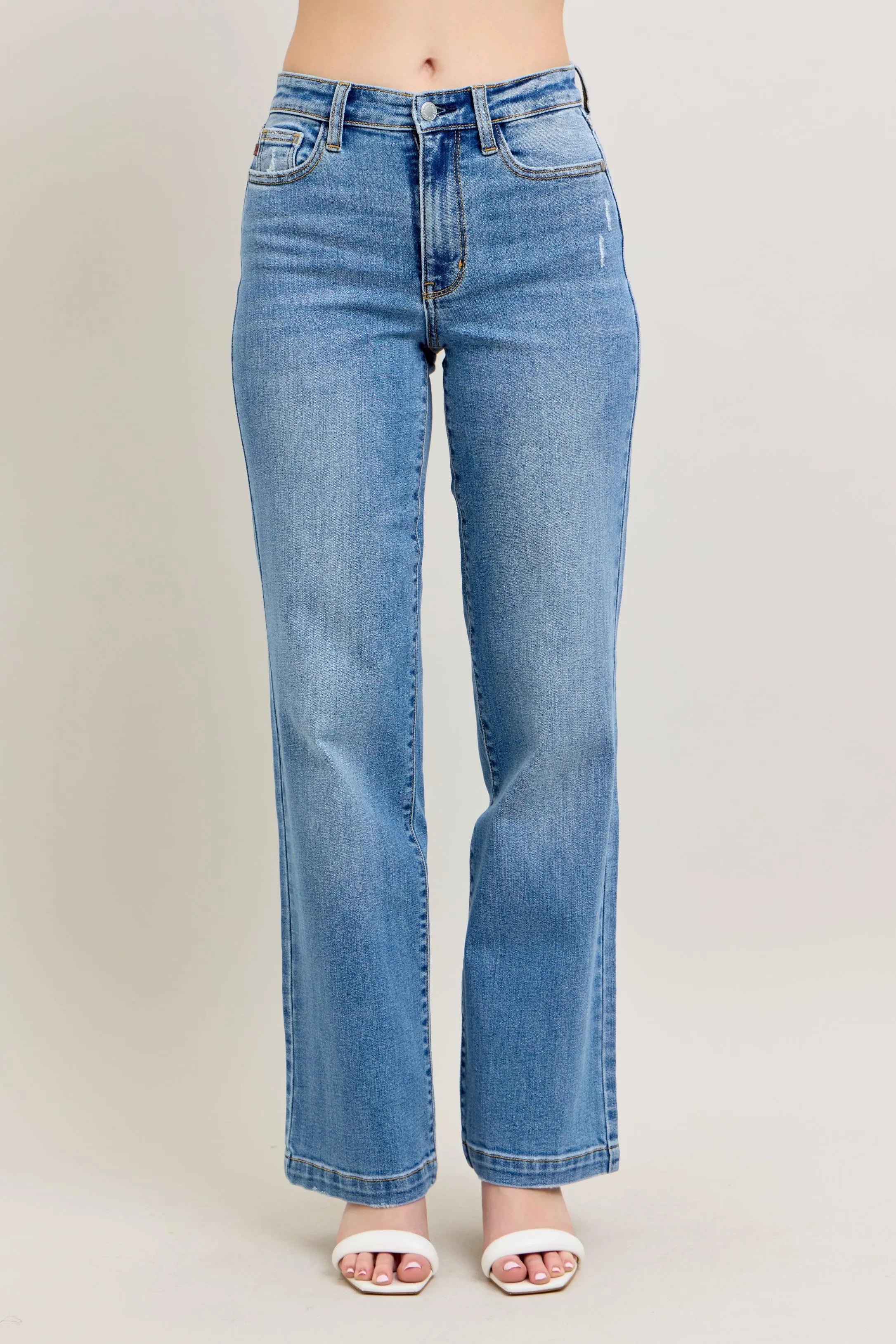 Judy Blue Full Size High Waist Straight Jeans Plus Size - Sleekdenim.com