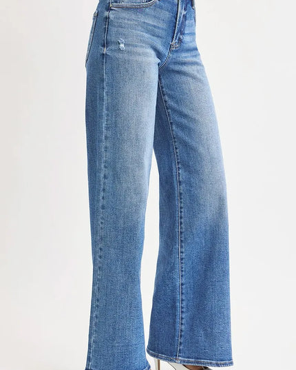 RISEN Full Size High Rise Wide Leg Jeans Plus Size - Sleekdenim.com