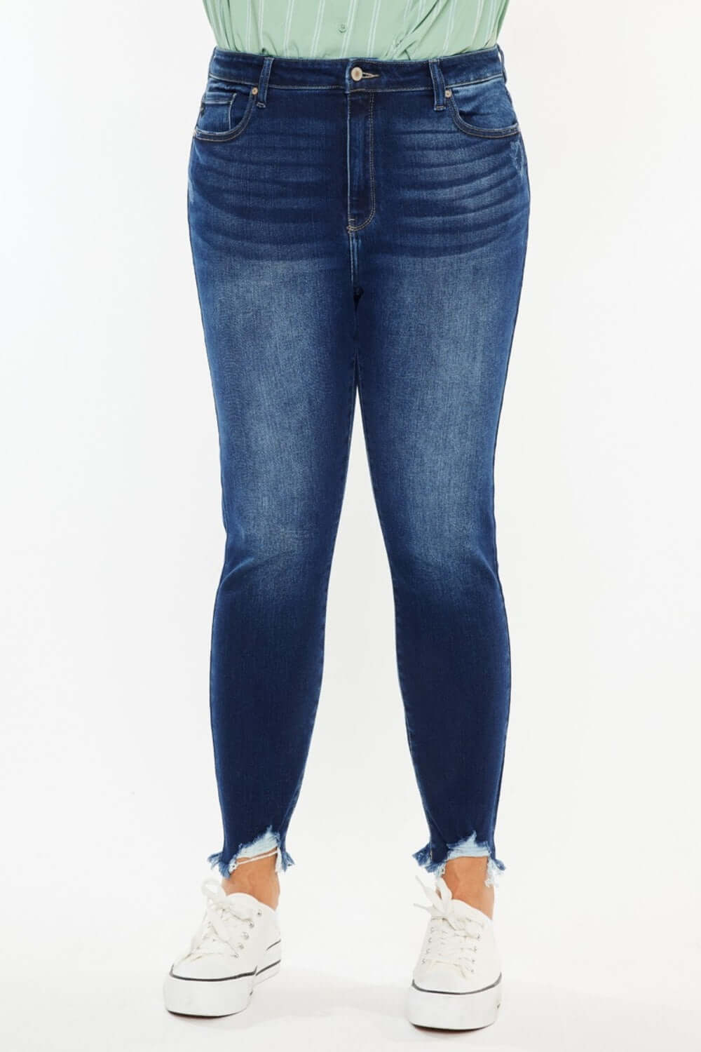 Kancan Full Size High Rise Frayed Ankle Skinny Jeans | SLEEKDENIM.COM