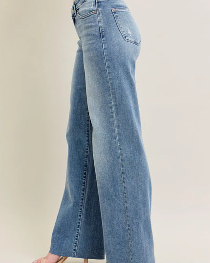 Judy Blue Full Size V - Front Baggy Jeans Plus Size - Sleekdenim.com