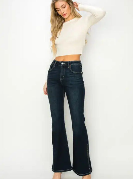 AT2014FLSD - HIGH RISE FLARE JEANS - Sleekdenim.com
