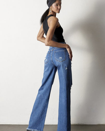 DISTRESSED DAD JEANS - Sleekdenim.com