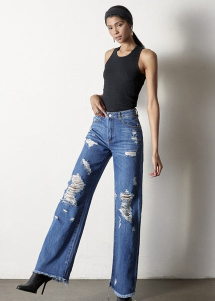 DISTRESSED DAD JEANS - Sleekdenim.com