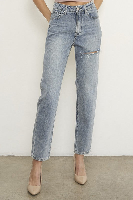 High Waist Straight Jeans - Sleekdenim.com