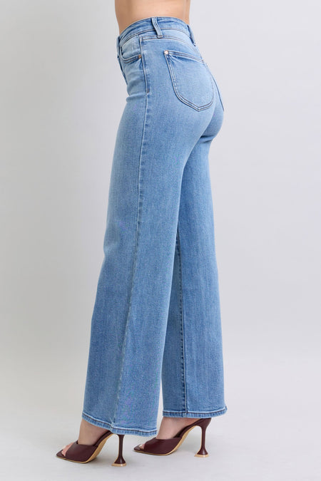 Judy Blue Full Size Wide Leg Jeans with Pockets | Sleekdenim.com