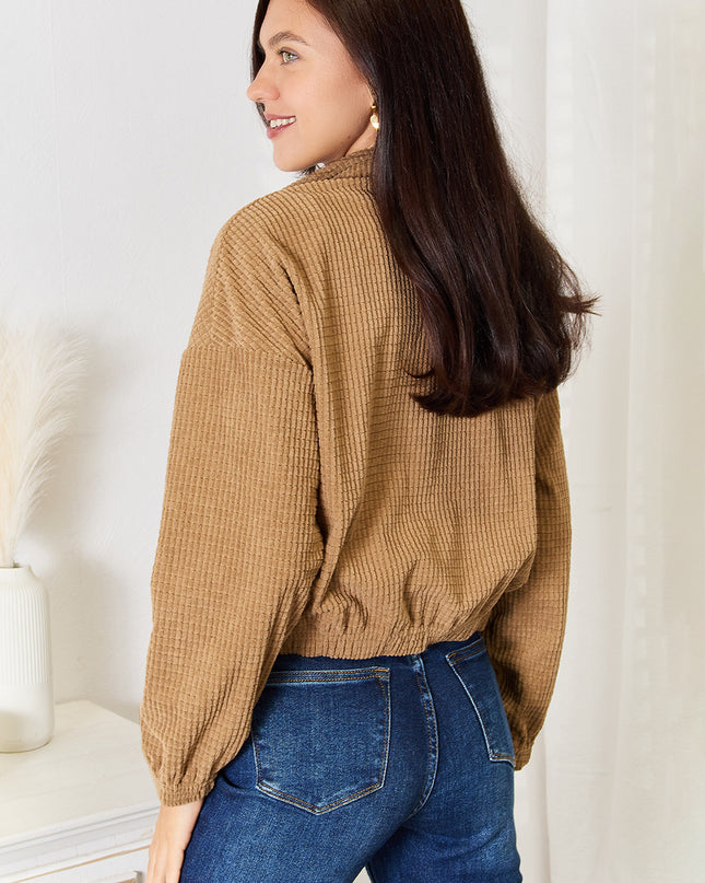 Perfee Long Sleeve Dropped Shoulder Jacket - Sleekdenim.com