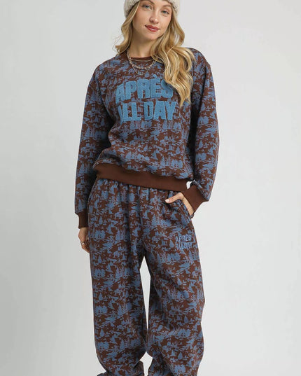 Umgee Scenic Print Casual Sweatpants - Sleekdenim.com