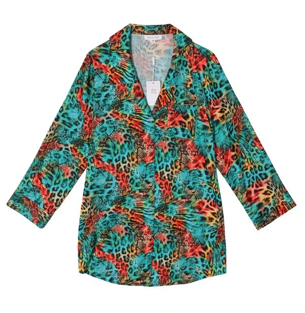 LEOPARD PRINT SLEEP SHIRT - Sleekdenim.com