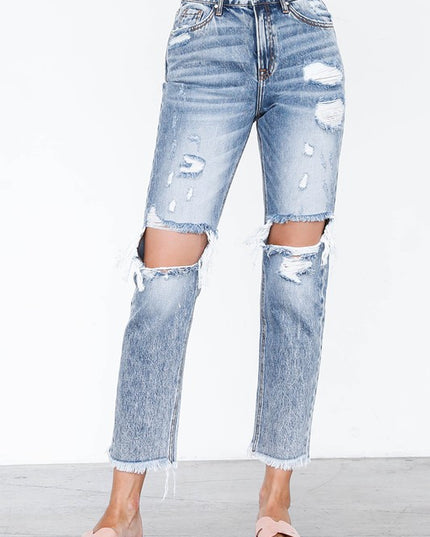 HIGH RISE STRAIGHT JEANS - Sleekdenim.com