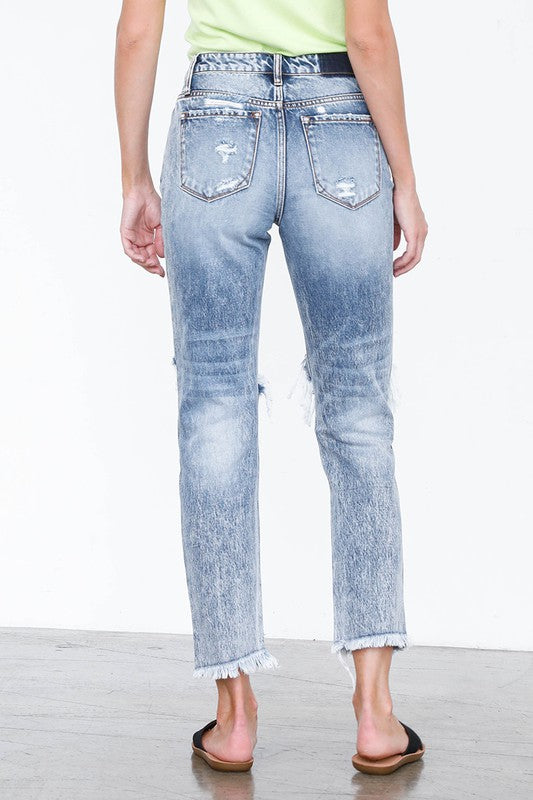 HIGH RISE STRAIGHT JEANS - Sleekdenim.com