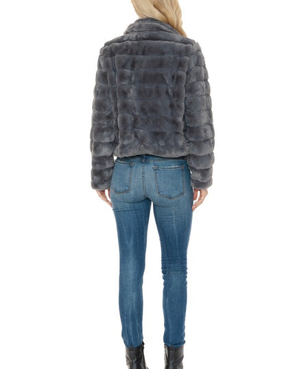Women Faux Fur Jacket - Sleekdenim.com