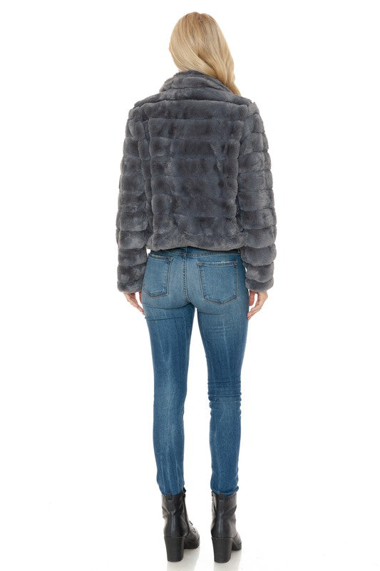 Women Faux Fur Jacket - Sleekdenim.com