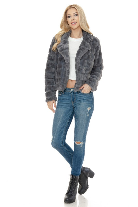 Women Faux Fur Jacket - Sleekdenim.com
