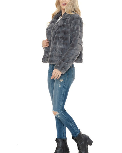 Women Faux Fur Jacket - Sleekdenim.com