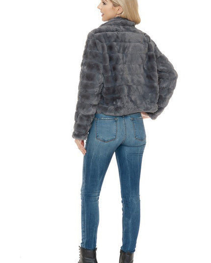 Women Faux Fur Jacket - Sleekdenim.com