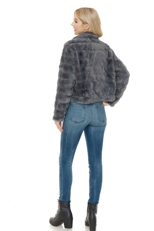 Women Faux Fur Jacket - Sleekdenim.com