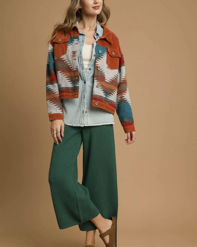 Umgee Textured Knit Wide Leg Pants - Sleekdenim.com