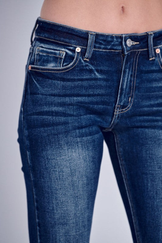 AT1017FLD Mid Rise Stretch Super Flare Jeans - Sleekdenim.com