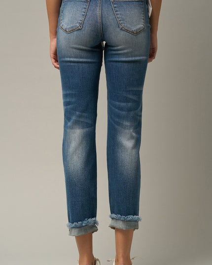 High Waist Ripped Boyfriend Jeans - Sleekdenim.com