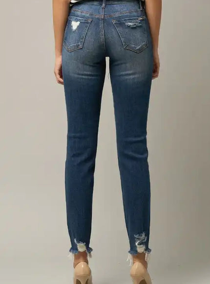 Insane Gene Distressed Slim Girlfriend Jeans - Sleekdenim.com