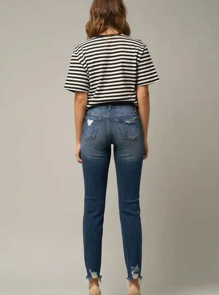 Insane Gene Distressed Slim Girlfriend Jeans - Sleekdenim.com