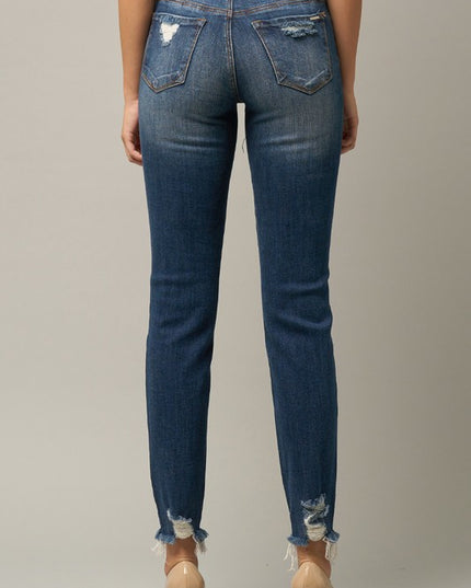 Distressed Slim Girlfriend Jeans - Sleekdenim.com