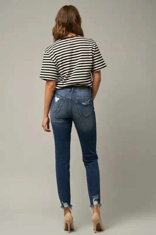 Insane Gene Distressed Slim Girlfriend Jeans - Sleekdenim.com