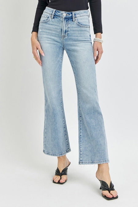 RISEN Full Size High Rise Ankle Flare Jeans | Sleekdenim.com