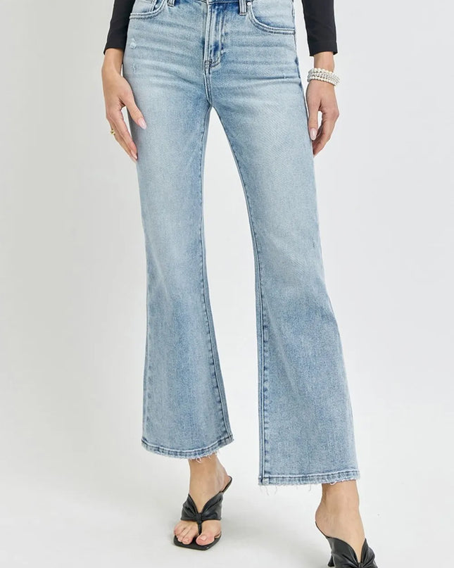 RISEN Full Size High Rise Ankle Flare Jeans - Sleekdenim.com
