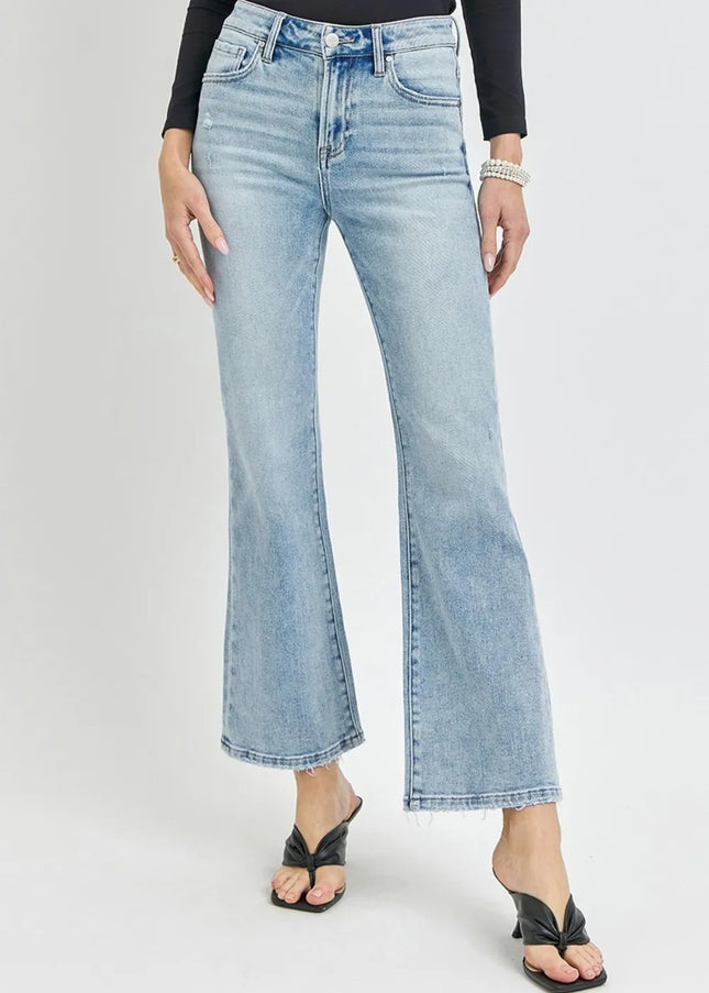 RISEN Full Size High Rise Ankle Flare Jeans - Sleekdenim.com